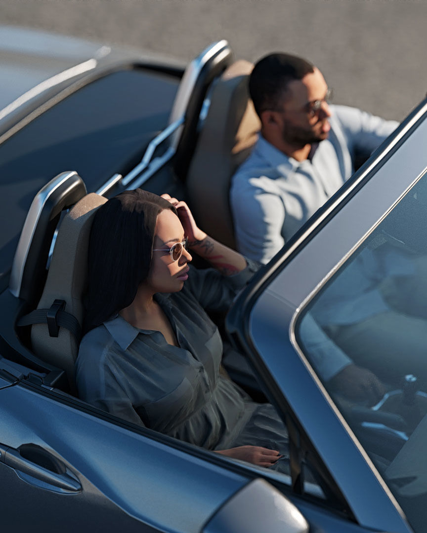 Humano Car Passenger Woman 2011-4 3D model_2