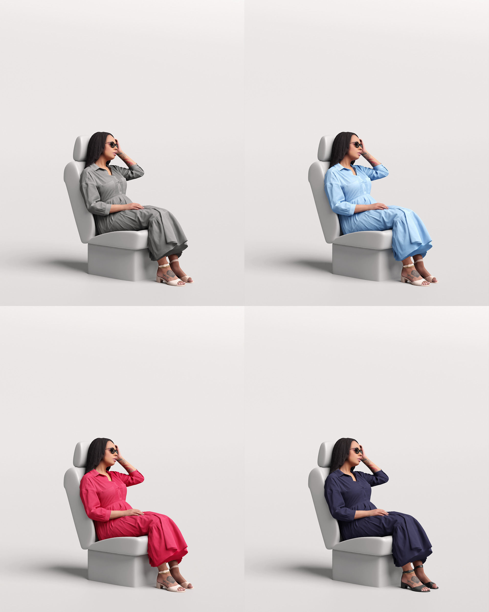 Humano Car Passenger Woman 2011-4 3D model_24