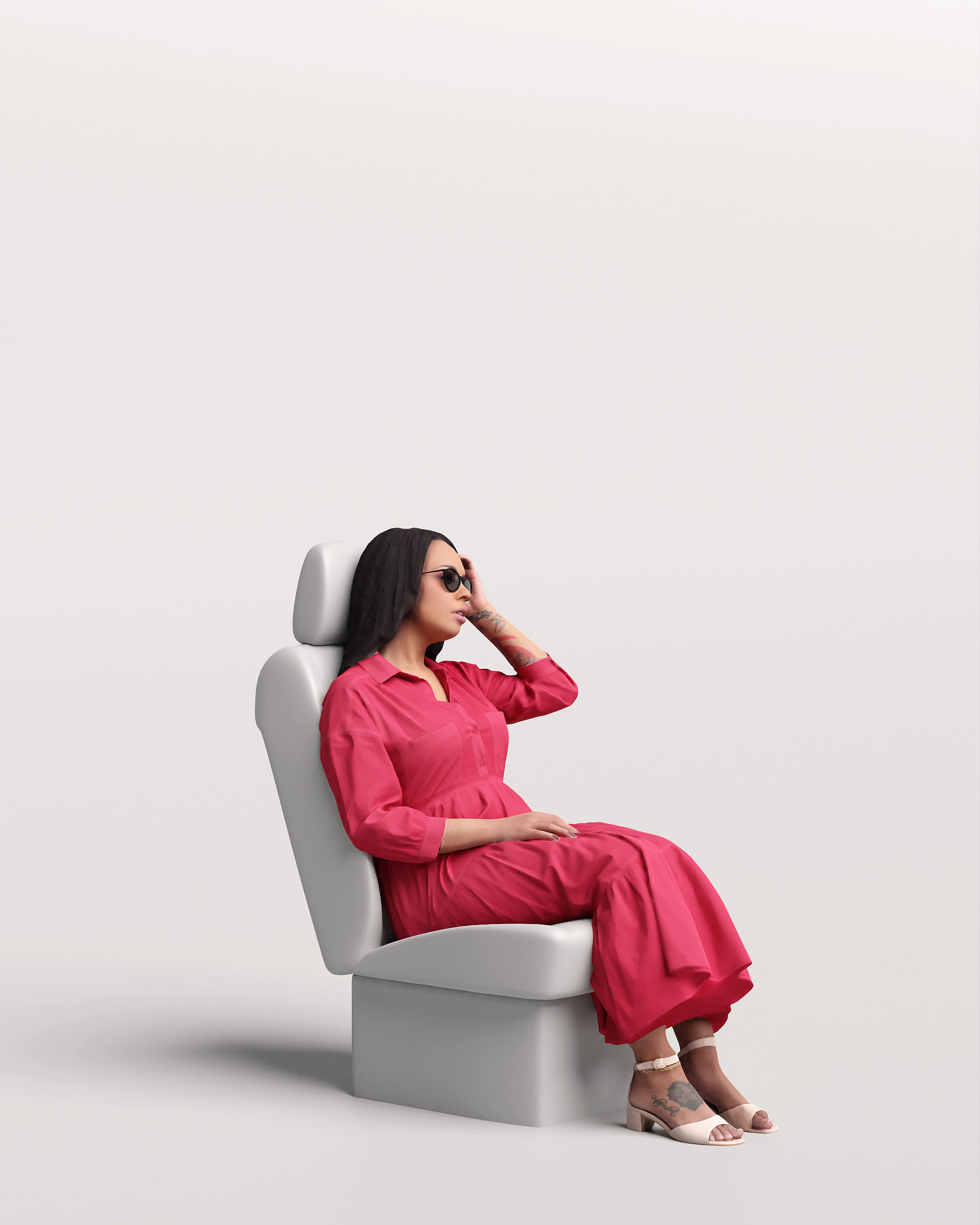 Humano Car Passenger Woman 2011-4 3D model_16