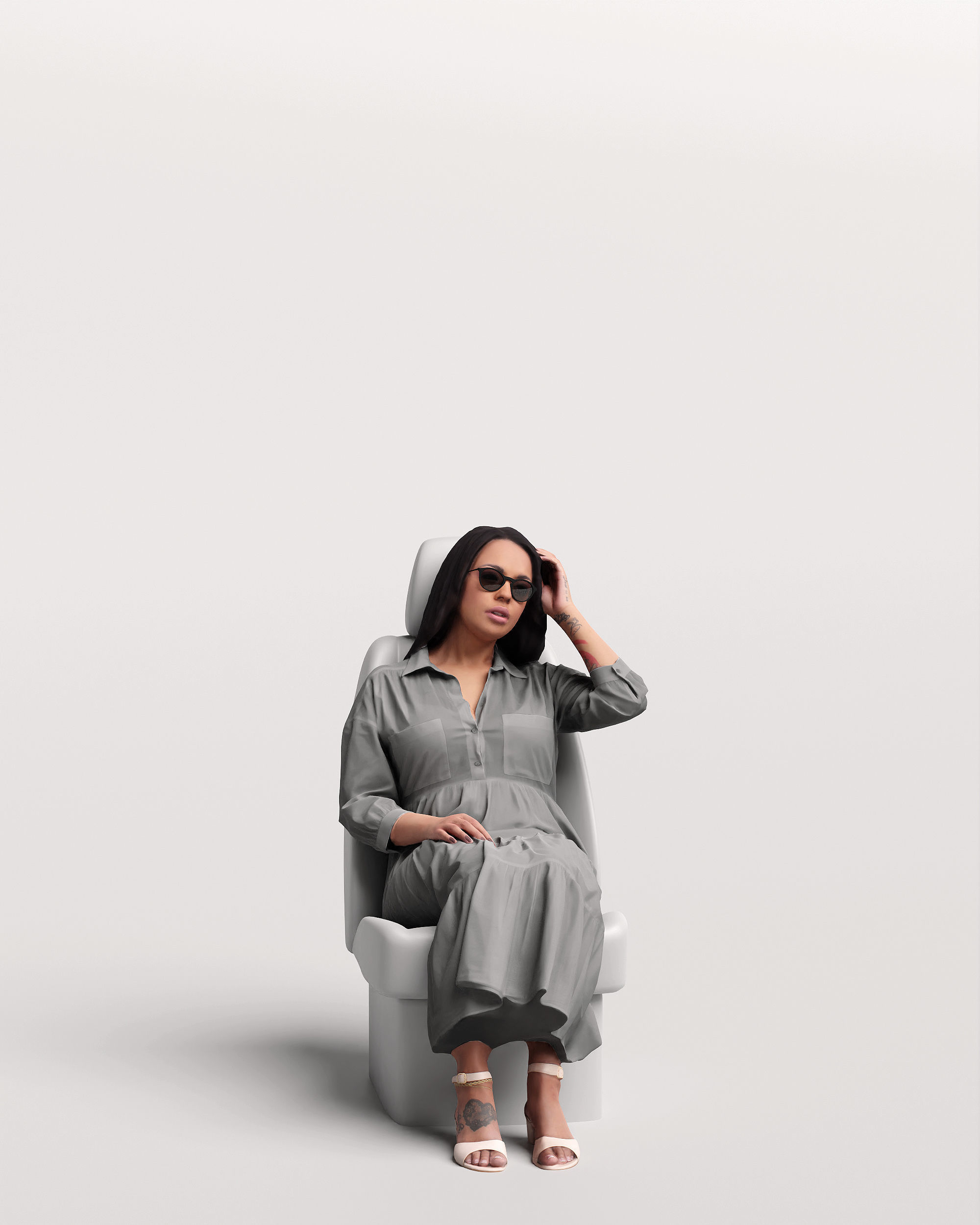 Humano Car Passenger Woman 2011-4 3D model_5