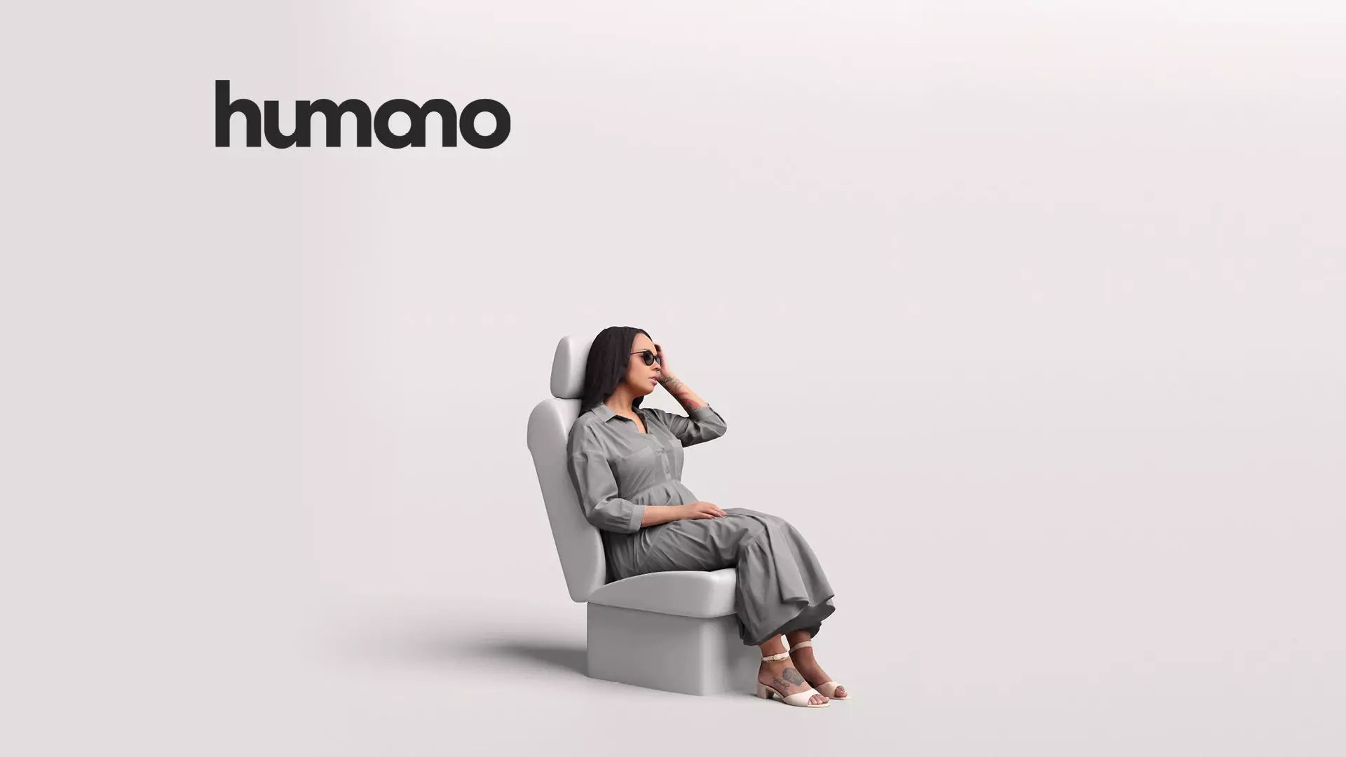 Humano Car Passenger Woman 2011-4 3D model_0