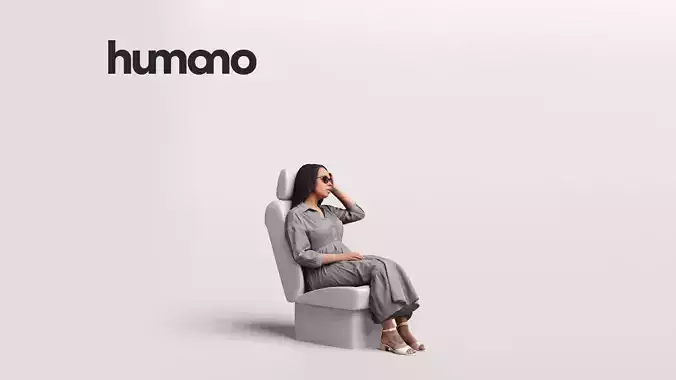 Humano Car Passenger Woman 2011-4 3D model