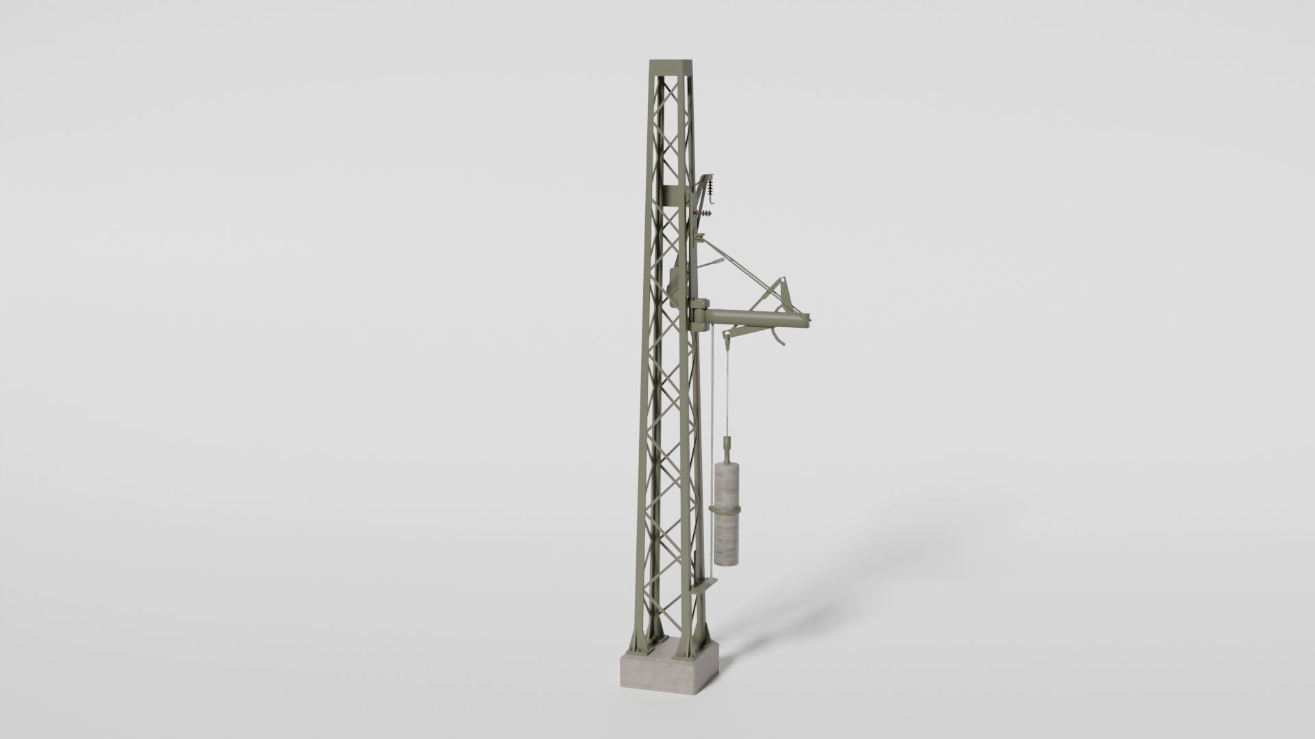Railtrack wire compensator mast Low-poly 3D model_3