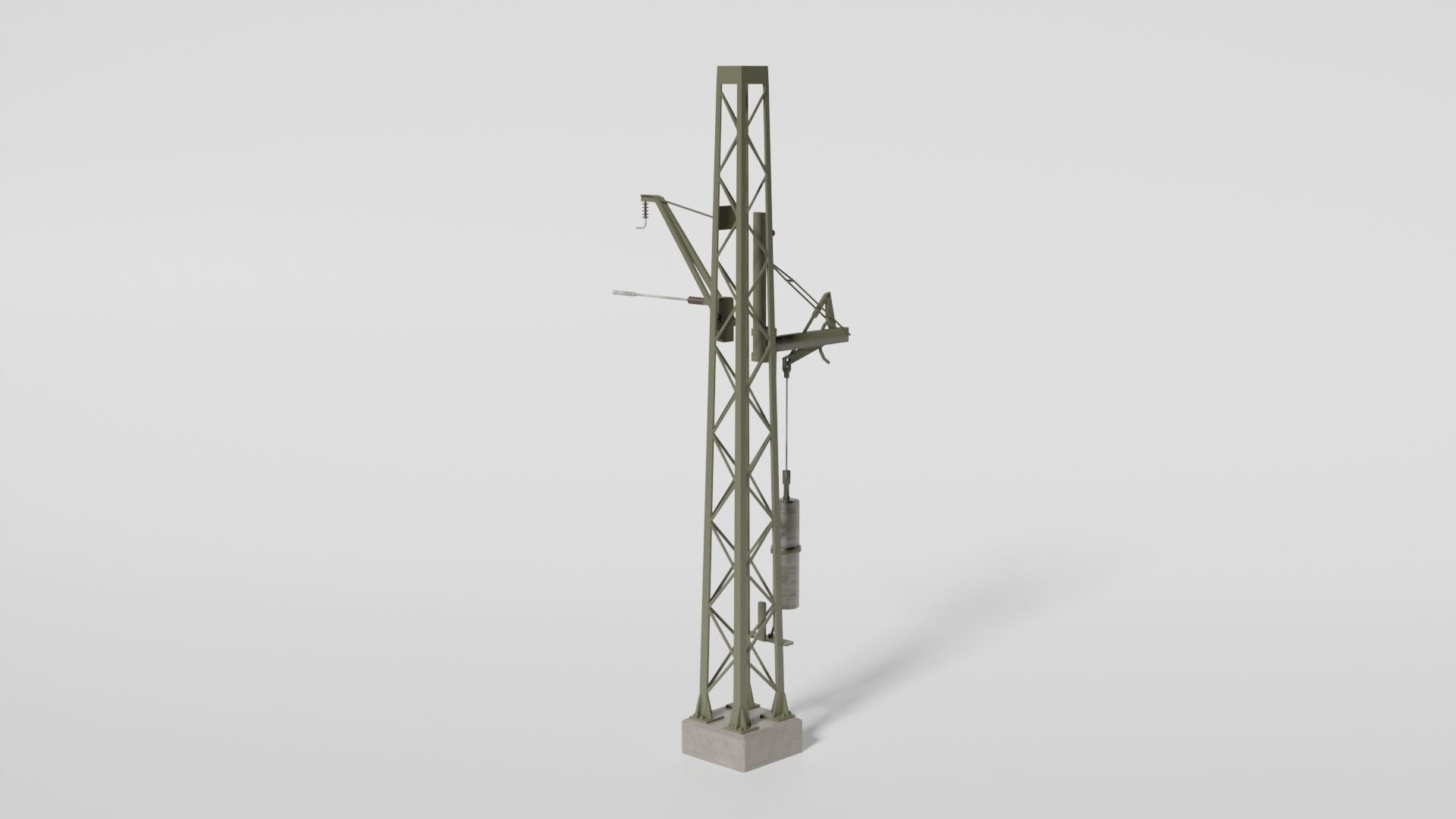Railtrack wire compensator mast Low-poly 3D model_4