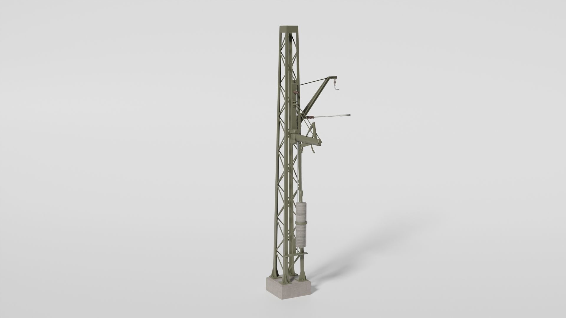 Railtrack wire compensator mast Low-poly 3D model_2
