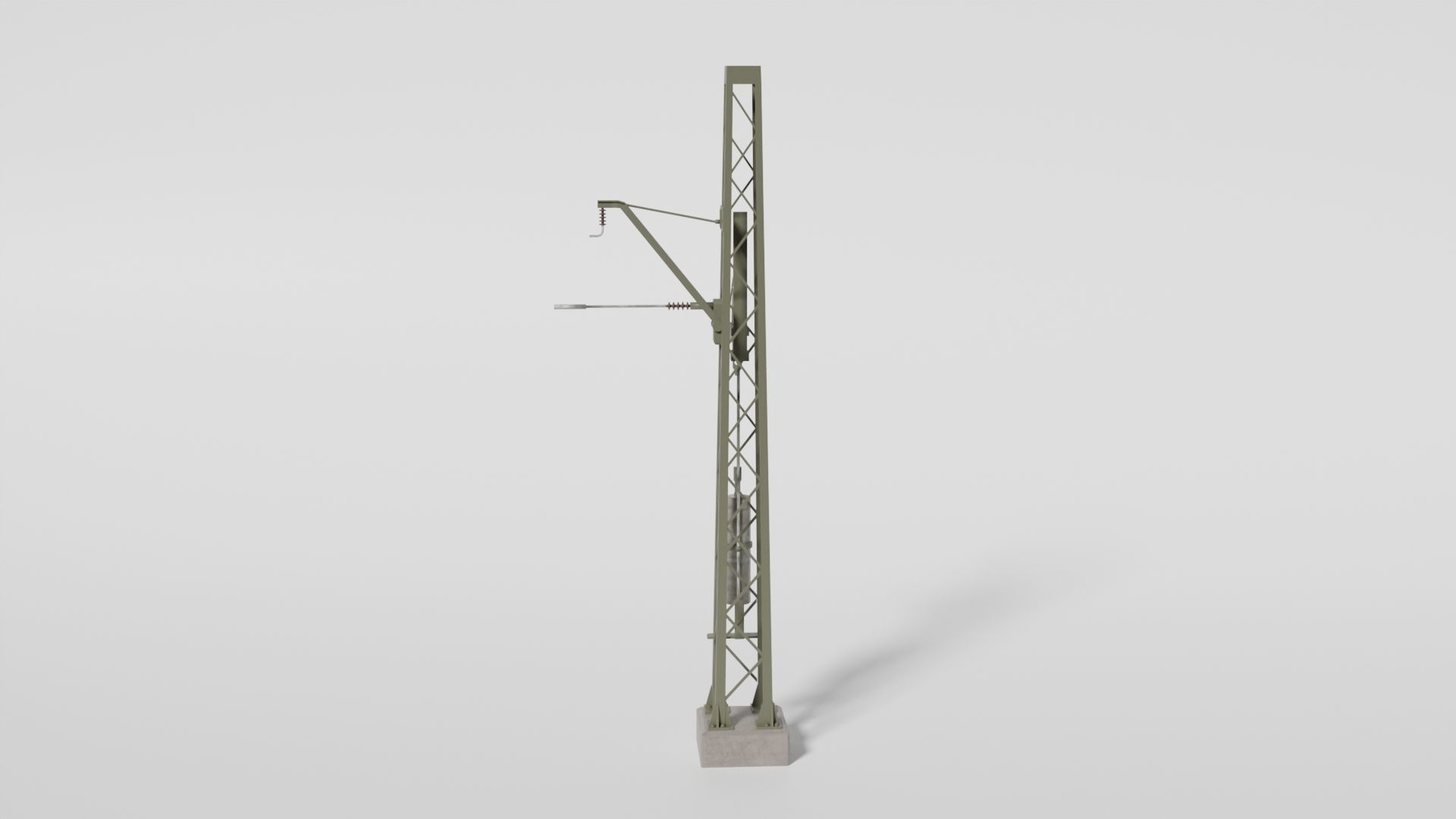 Railtrack wire compensator mast Low-poly 3D model_5