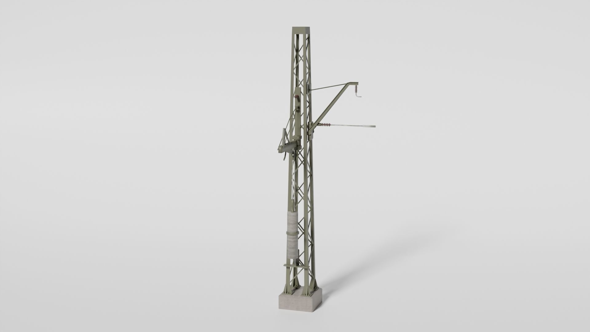 Railtrack wire compensator mast Low-poly 3D model_1