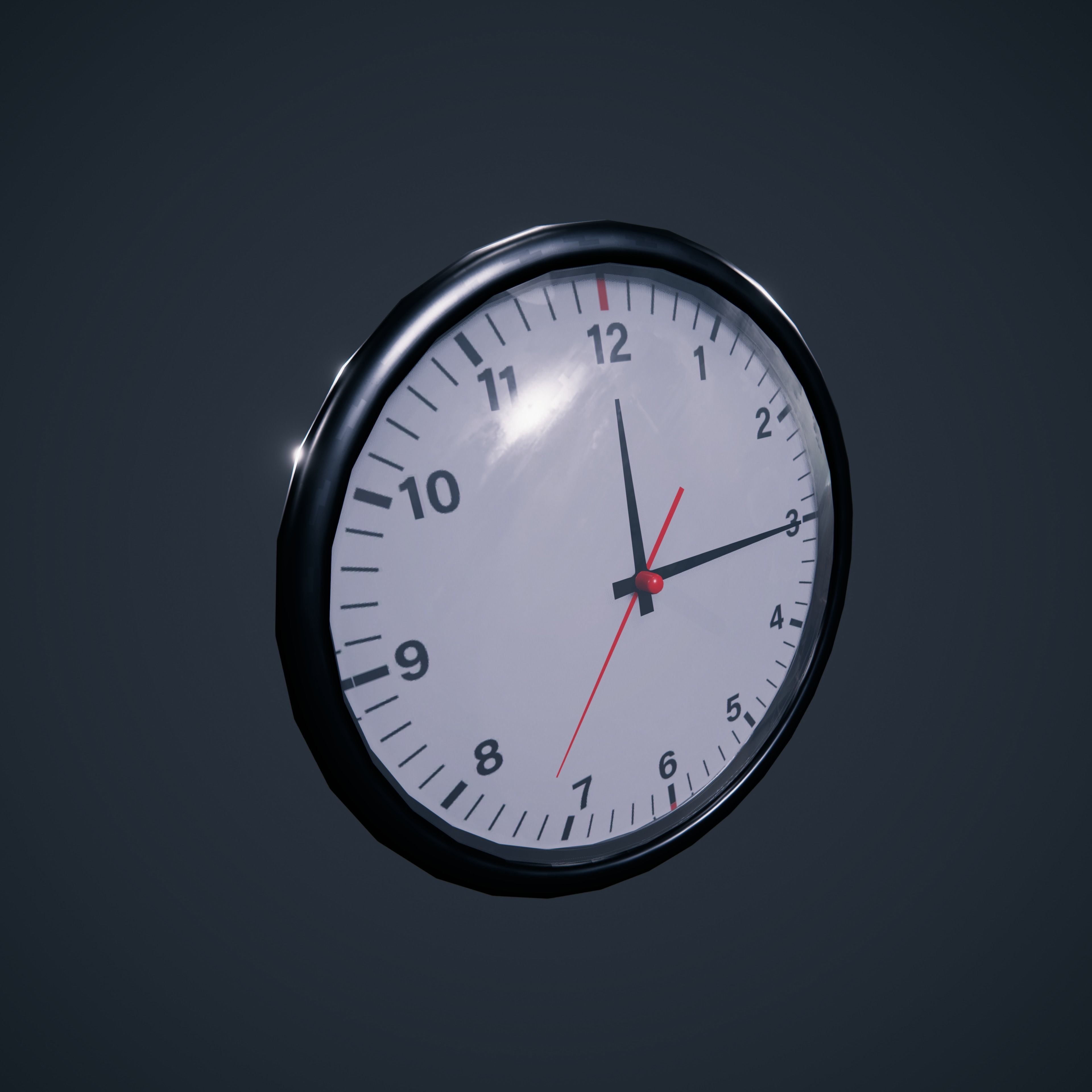 Clock wall  schoolroom HDRP Low-poly 3D model_1