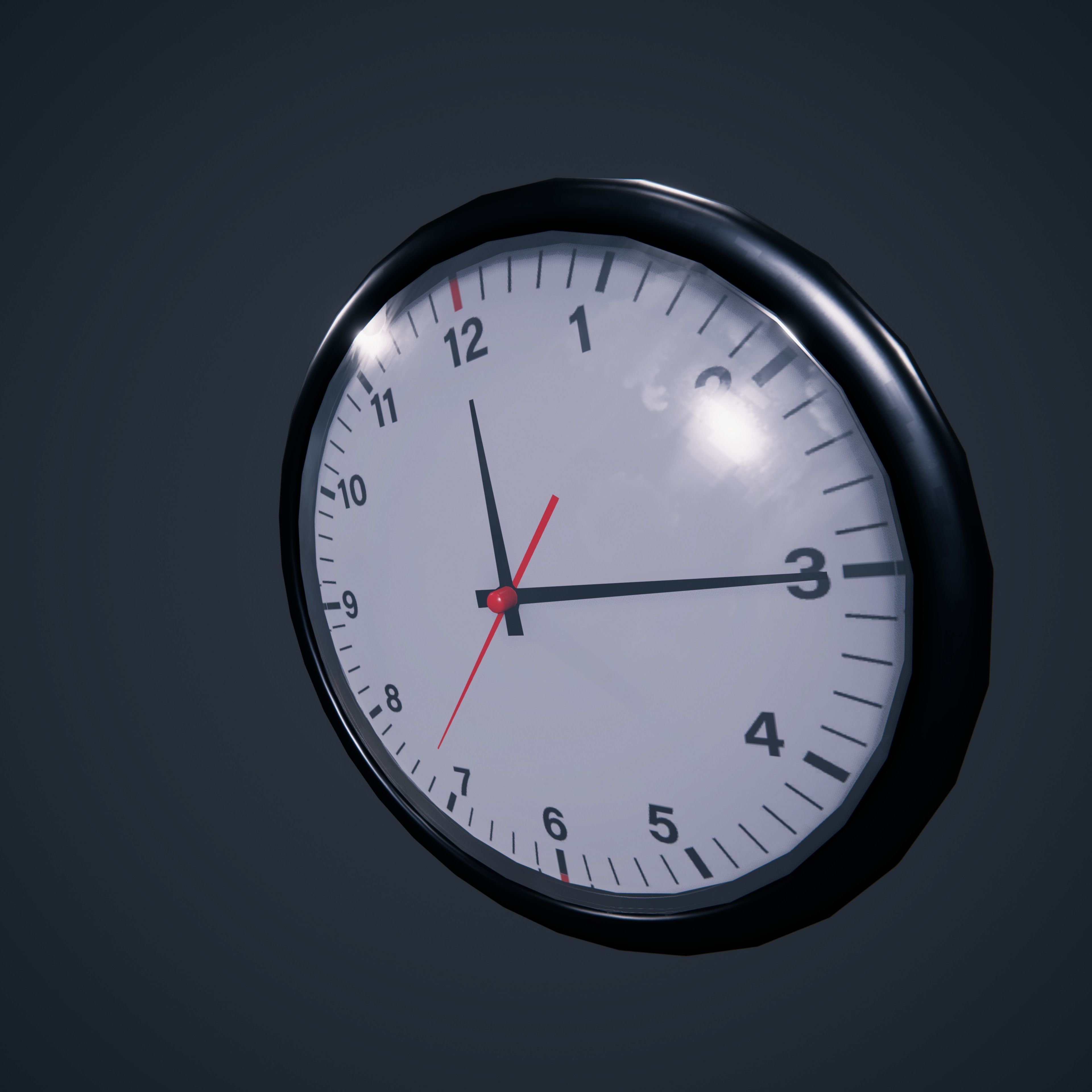 Clock wall  schoolroom HDRP Low-poly 3D model_2