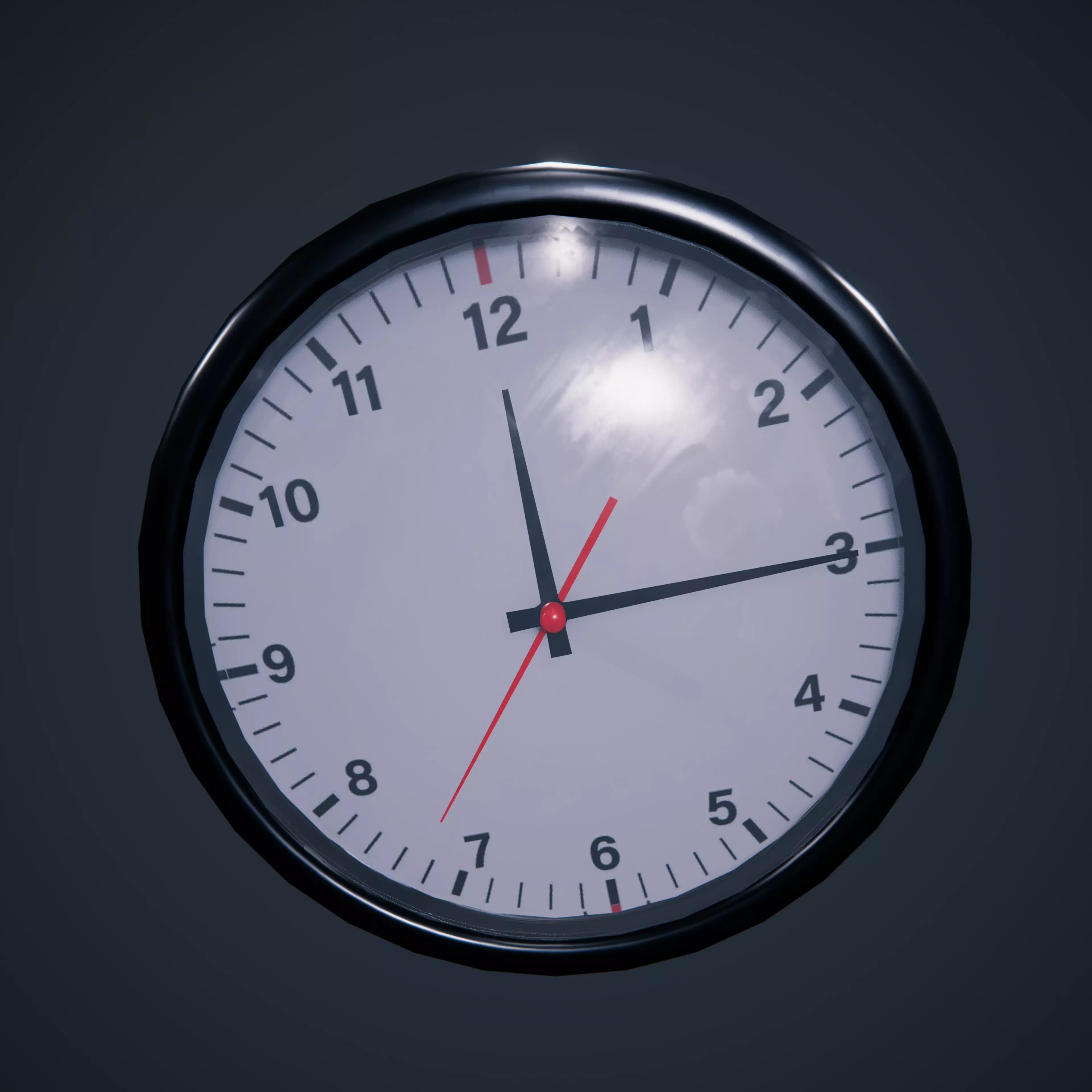 Clock wall  schoolroom HDRP Low-poly 3D model_0