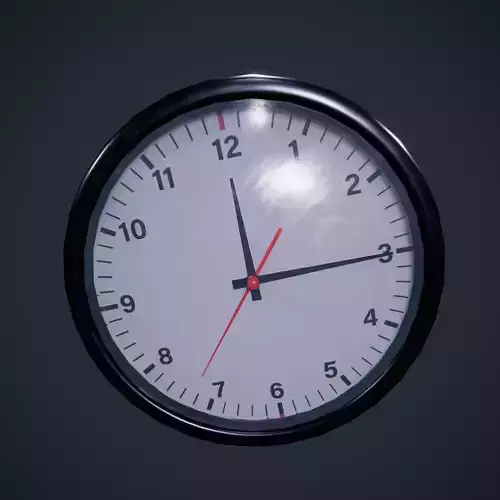 Clock wall  schoolroom HDRP Low-poly 3D model