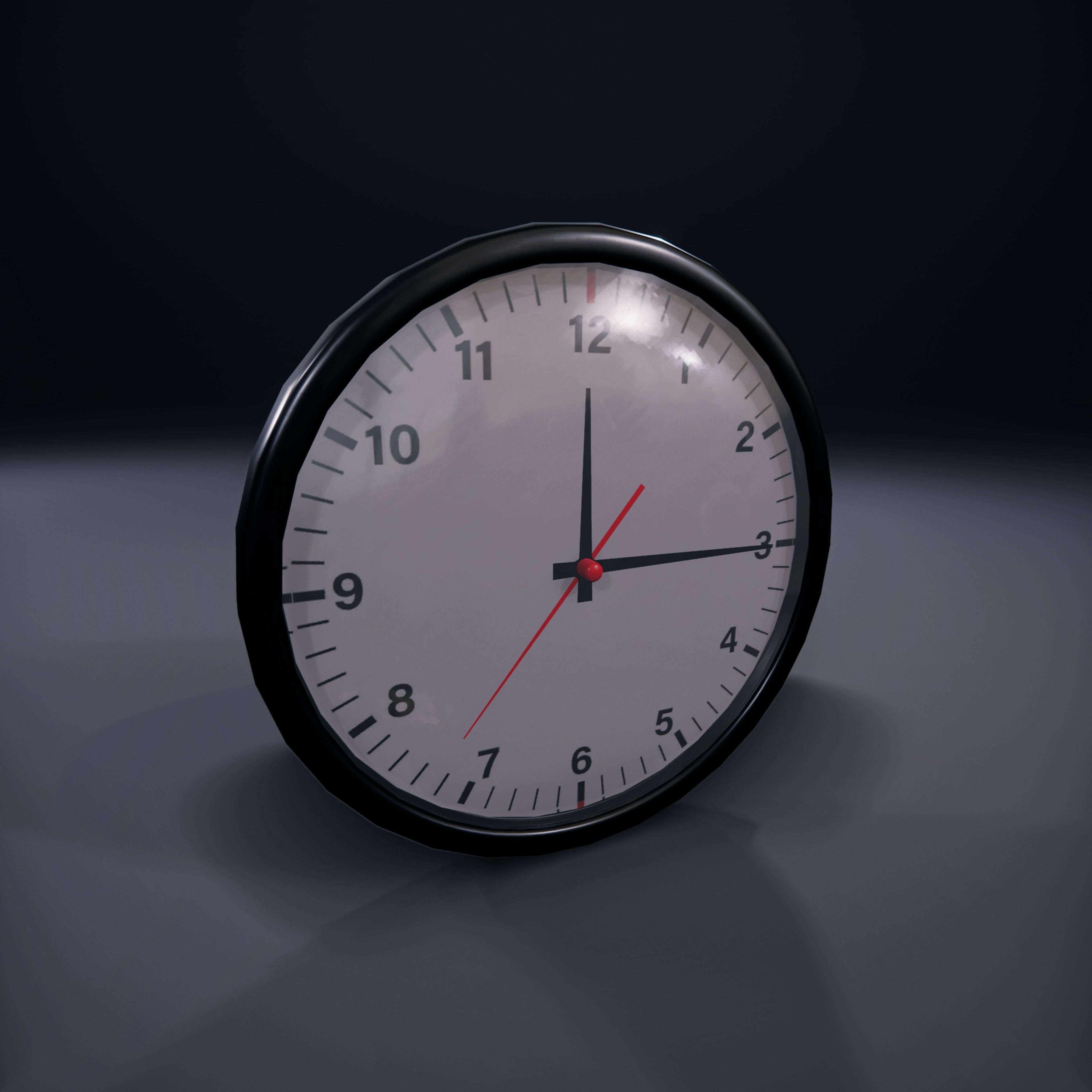 Clock wall  schoolroom HDRP Low-poly 3D model_7