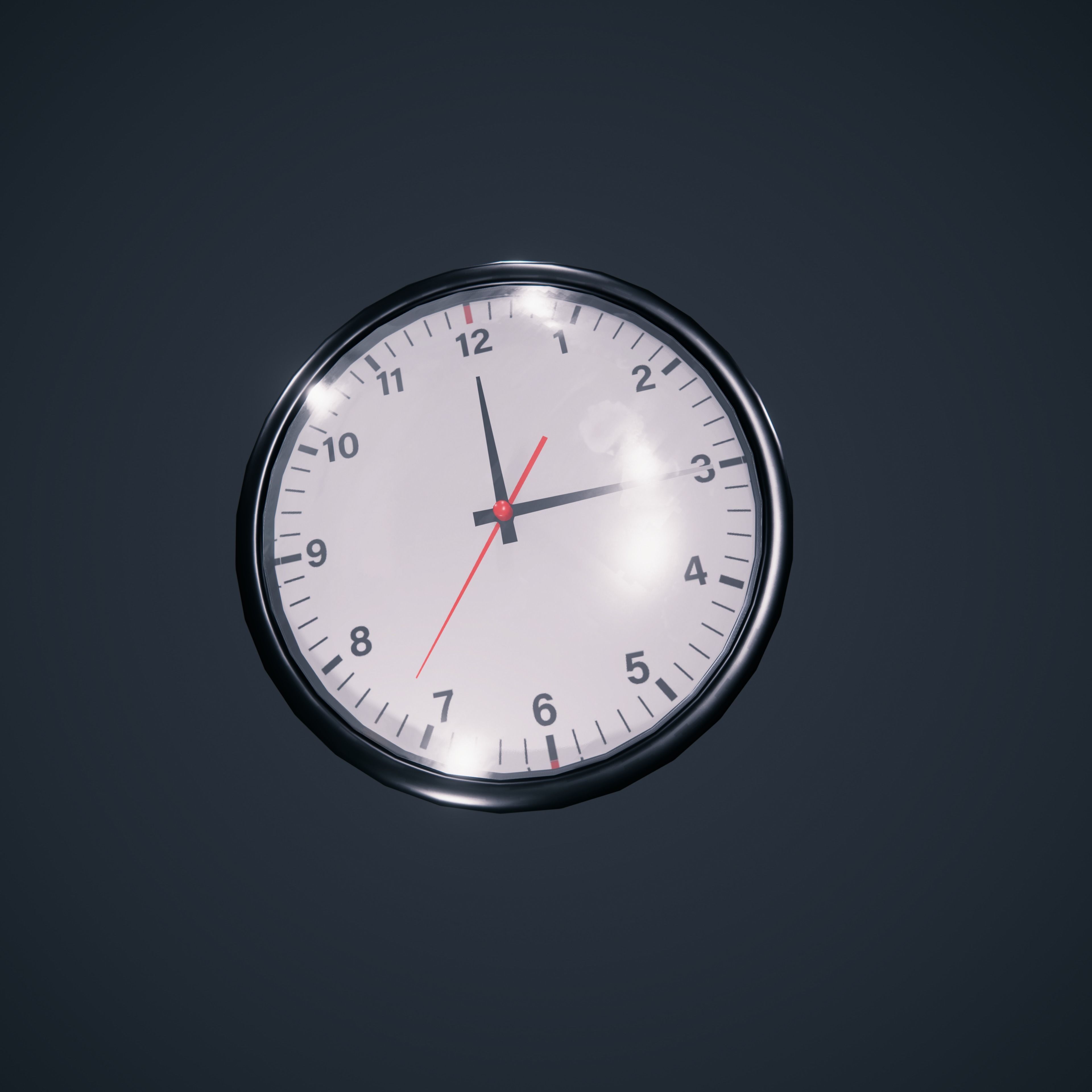 Clock wall  schoolroom HDRP Low-poly 3D model_3