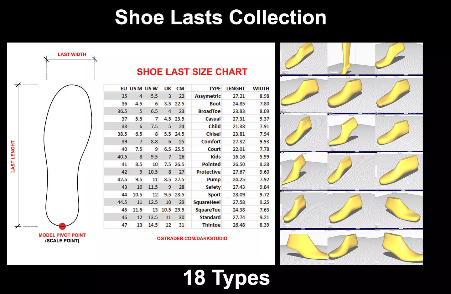 Shoes Lasts Collection - 18 Types _0