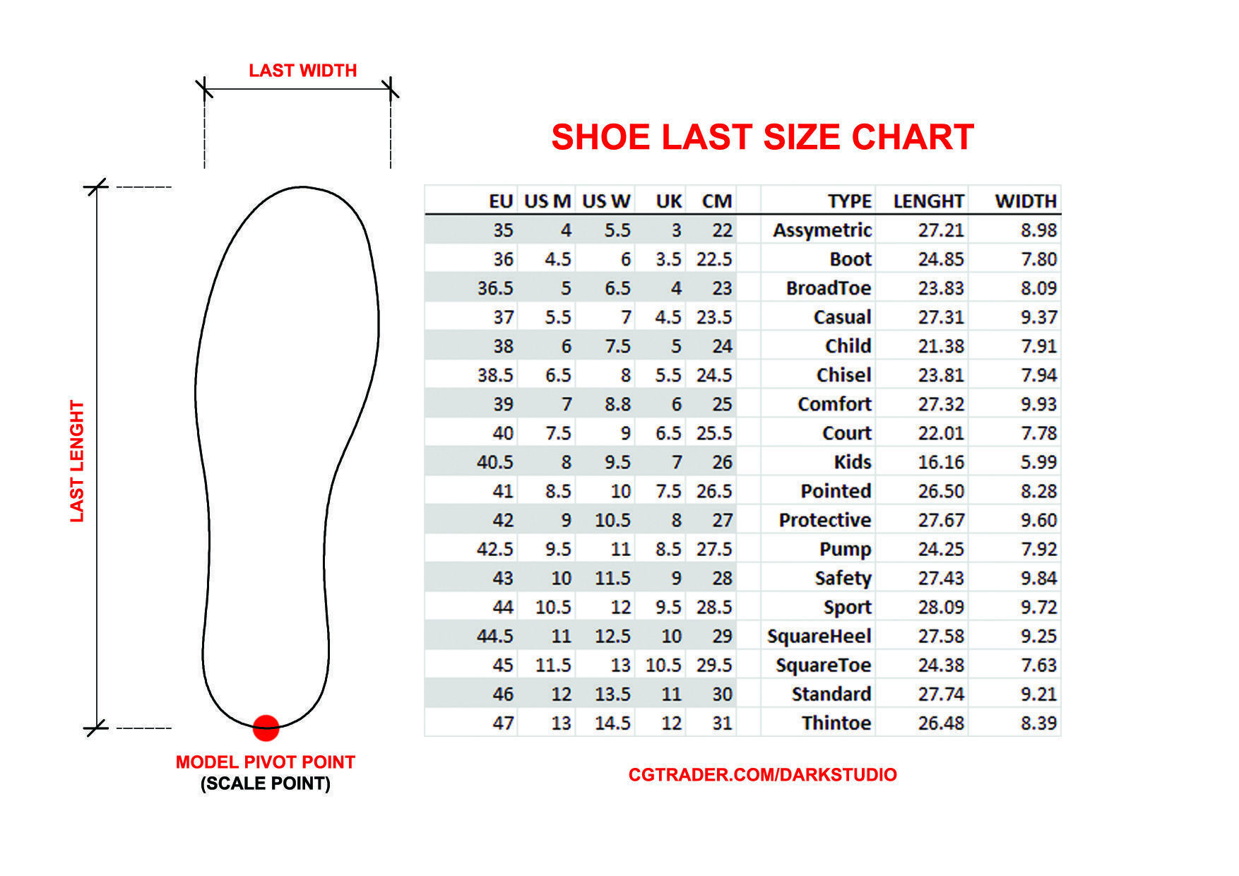 Shoes Lasts Collection - 18 Types _6