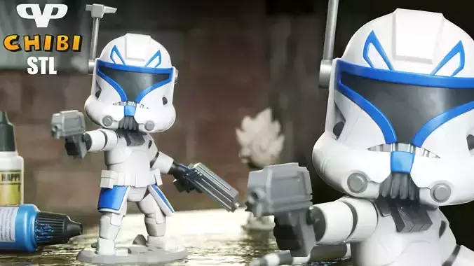 Captain Rex Chibi STL for 3D Printing ChibiSTL 3DXM 3D print model