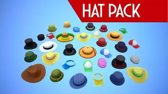 HAT PACK COLLECTION CARTOON STYLIZED 