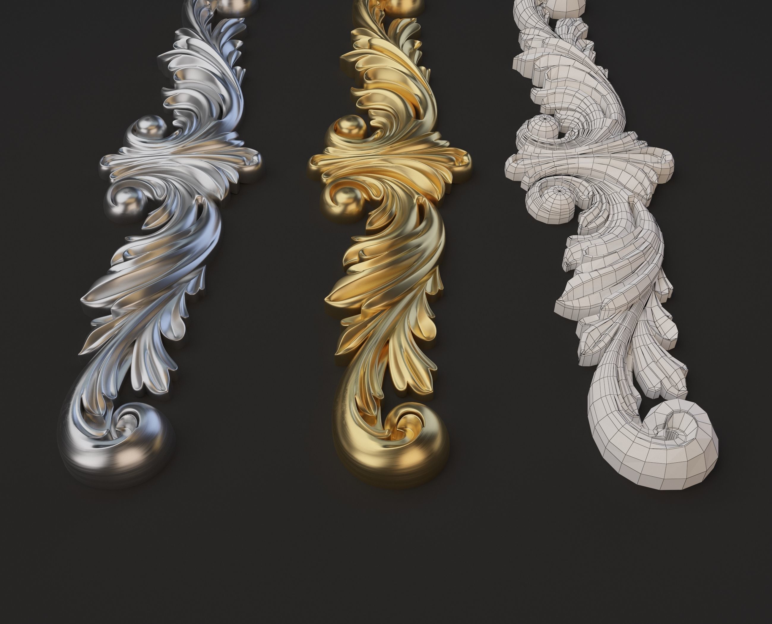 Corona decor for cnc Low-poly 3D model_1