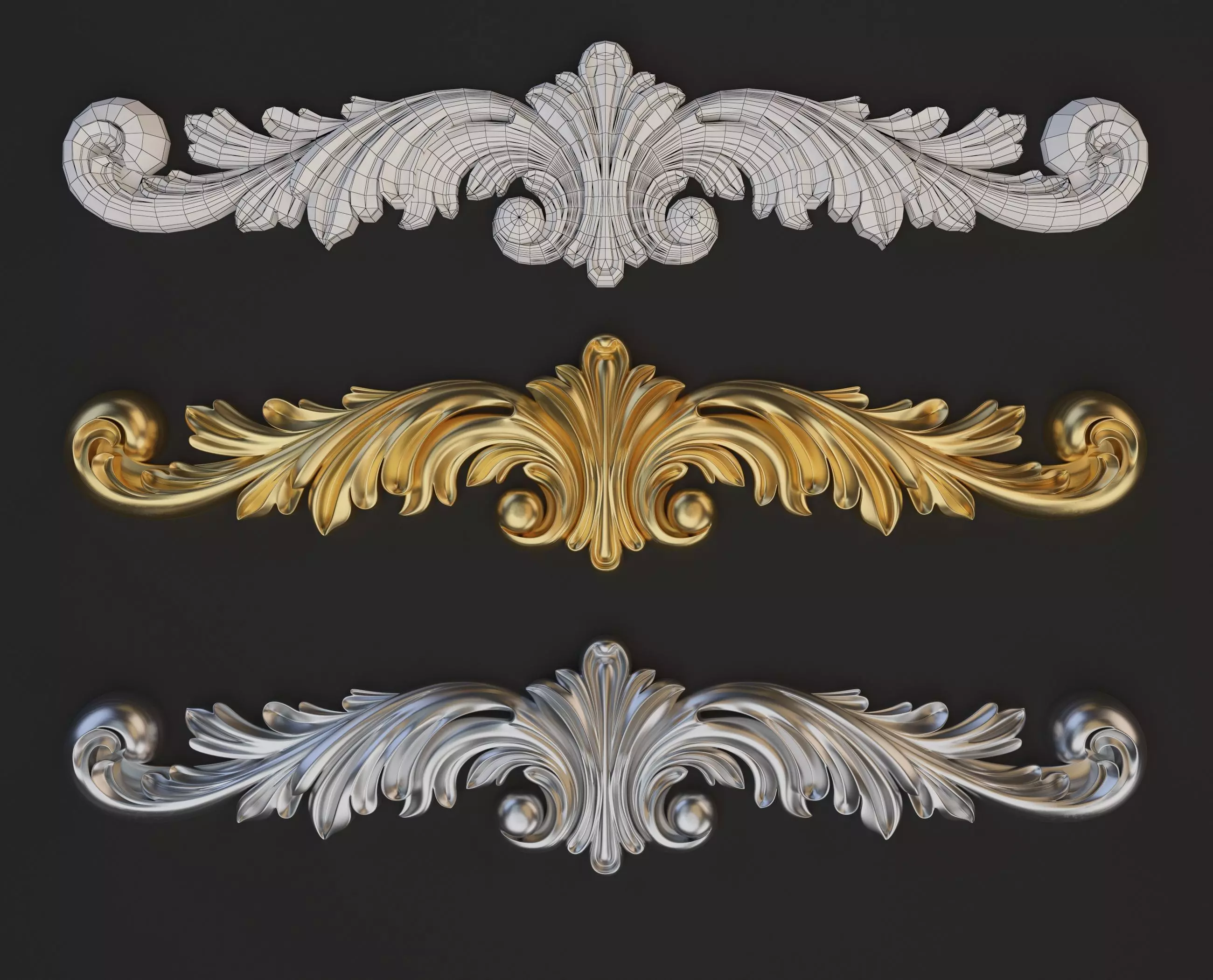 Corona decor for cnc Low-poly 3D model_0