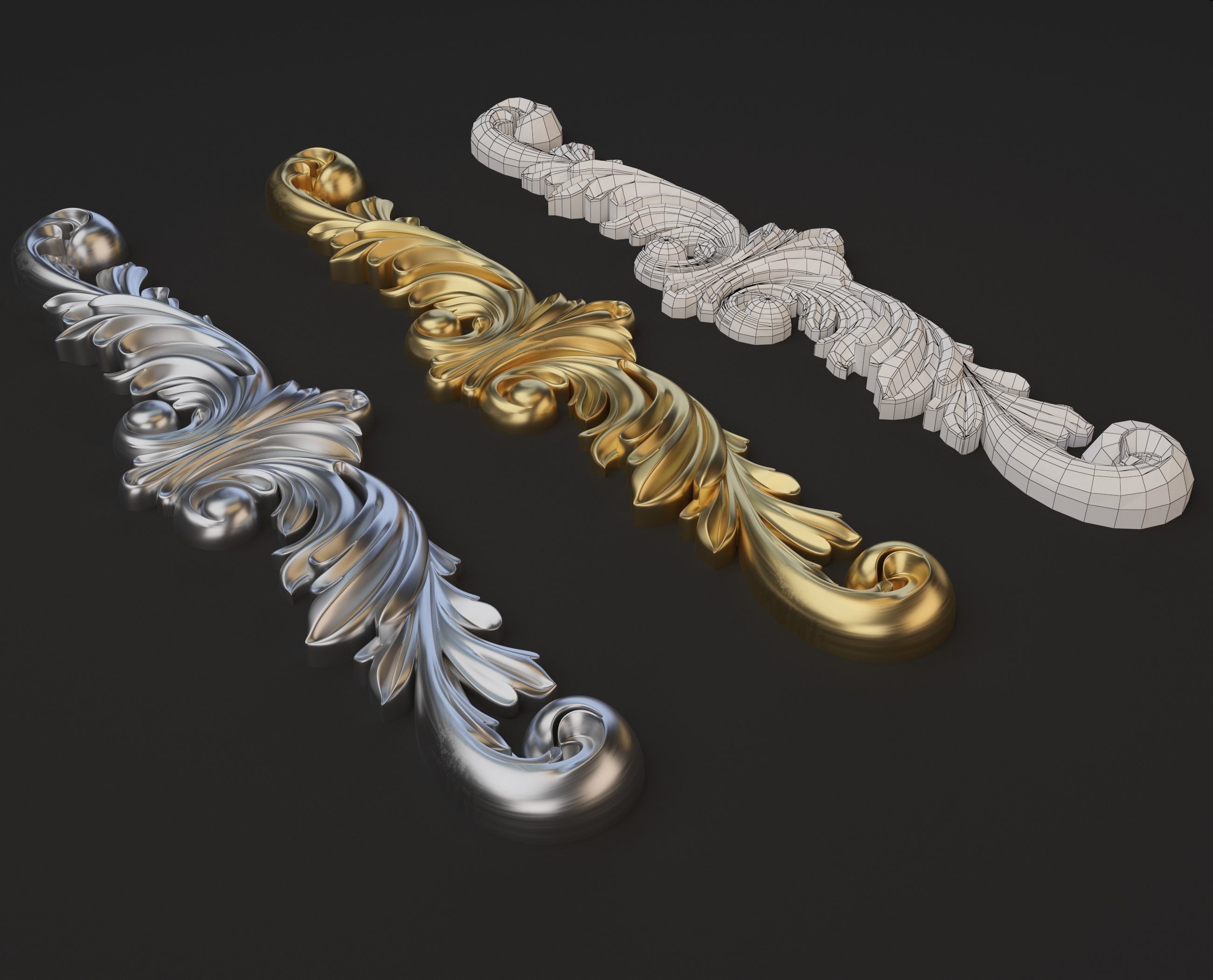 Corona decor for cnc Low-poly 3D model_2