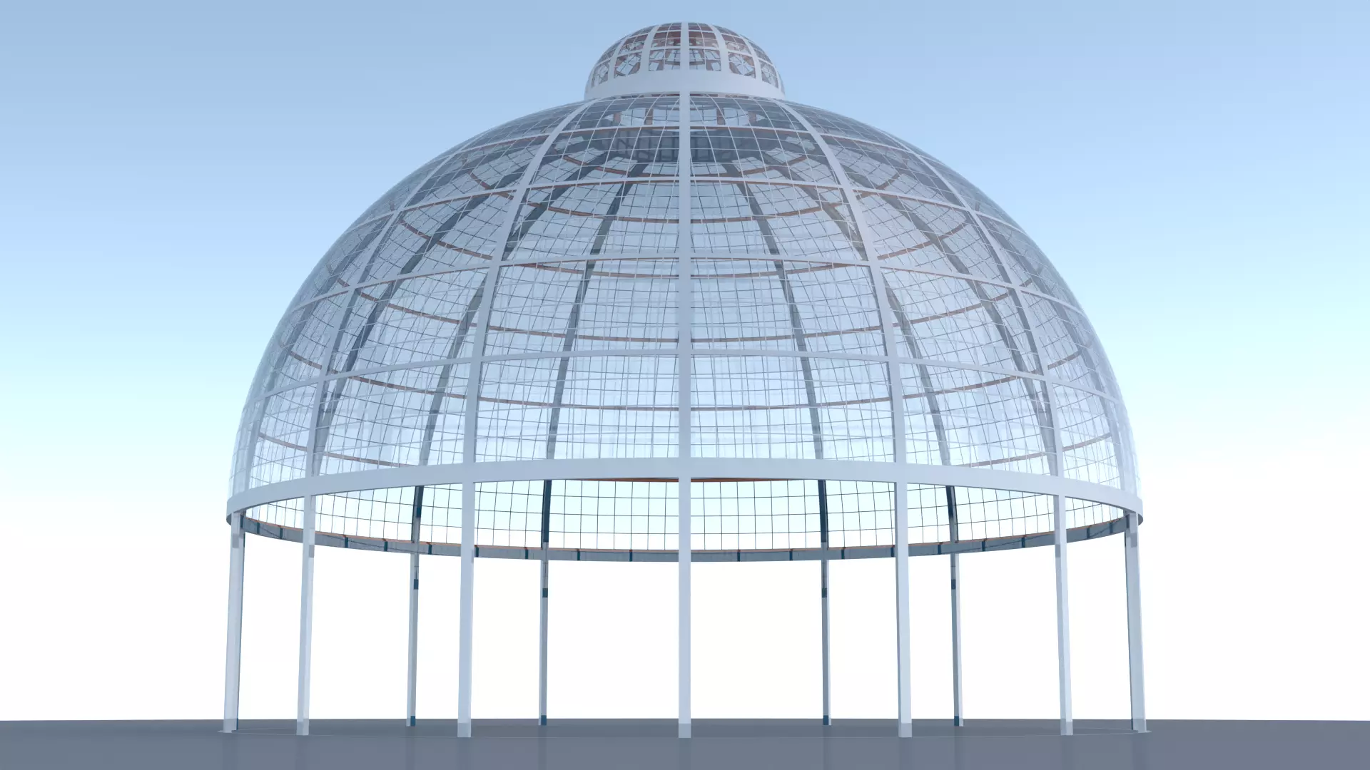 Dome building 3D model_0