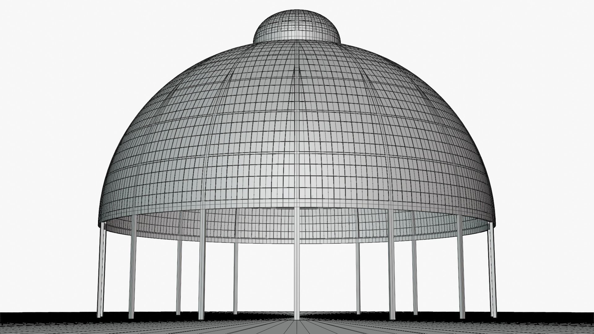 Dome building 3D model_1
