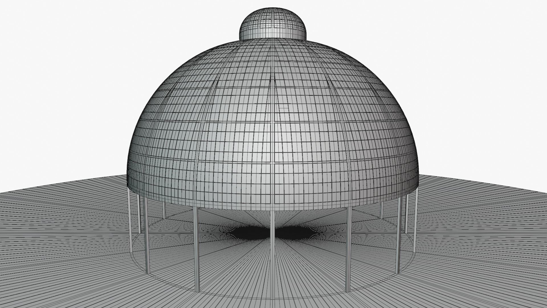 Dome building 3D model_3