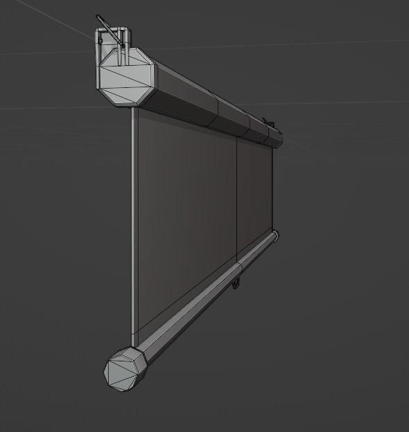 Projector Screen ClassRoom HDRP Low-poly 3D model_12