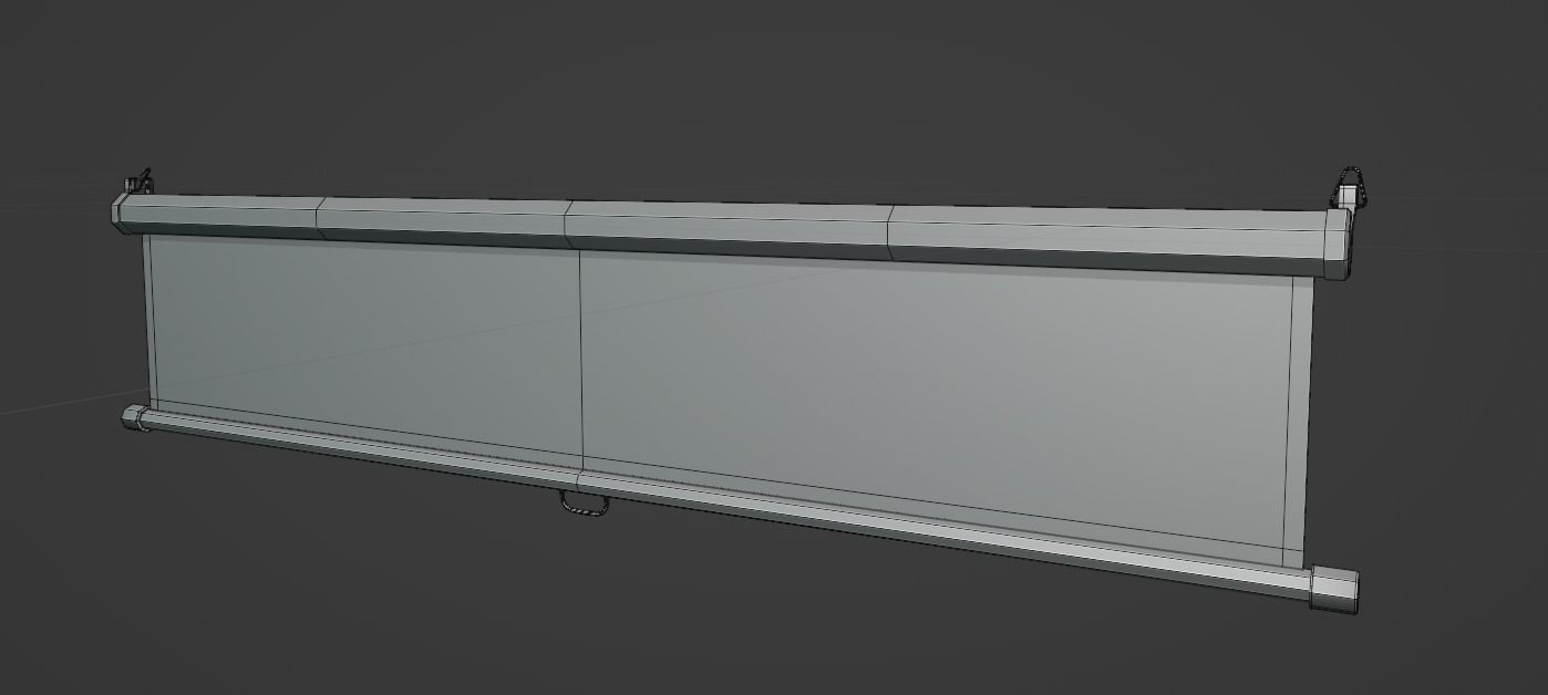 Projector Screen ClassRoom HDRP Low-poly 3D model_13