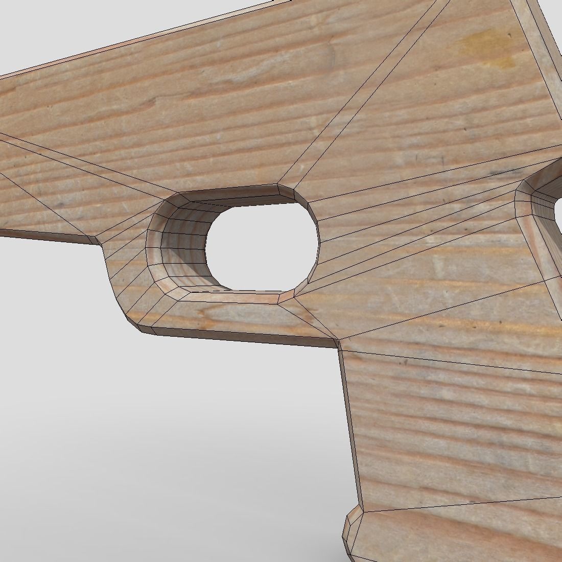 Wooden Toy Gun Free low-poly 3D model_14