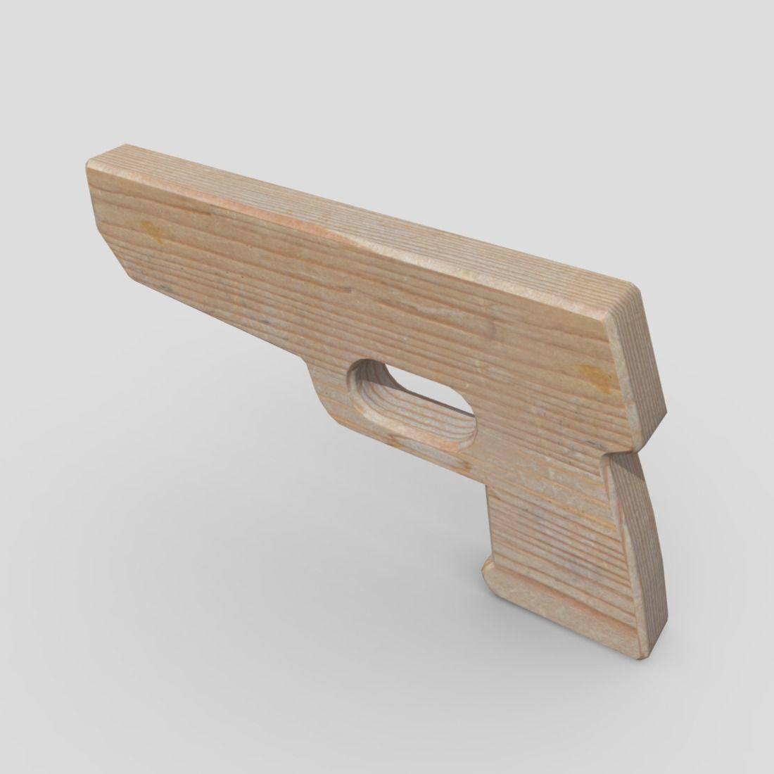 Wooden Toy Gun Free low-poly 3D model_5