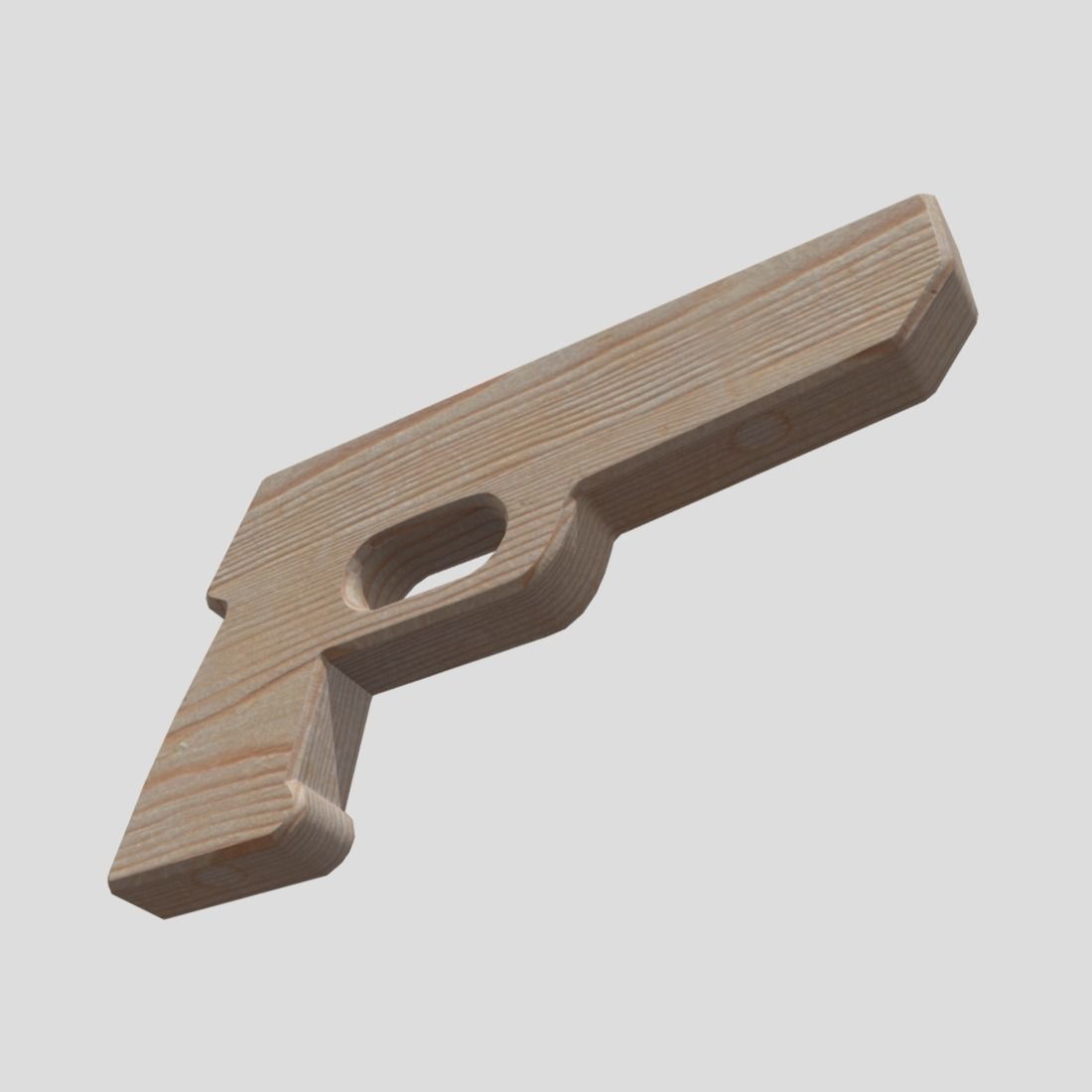 Wooden Toy Gun Free low-poly 3D model_9