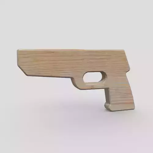 Wooden Toy Gun Free low-poly 3D model
