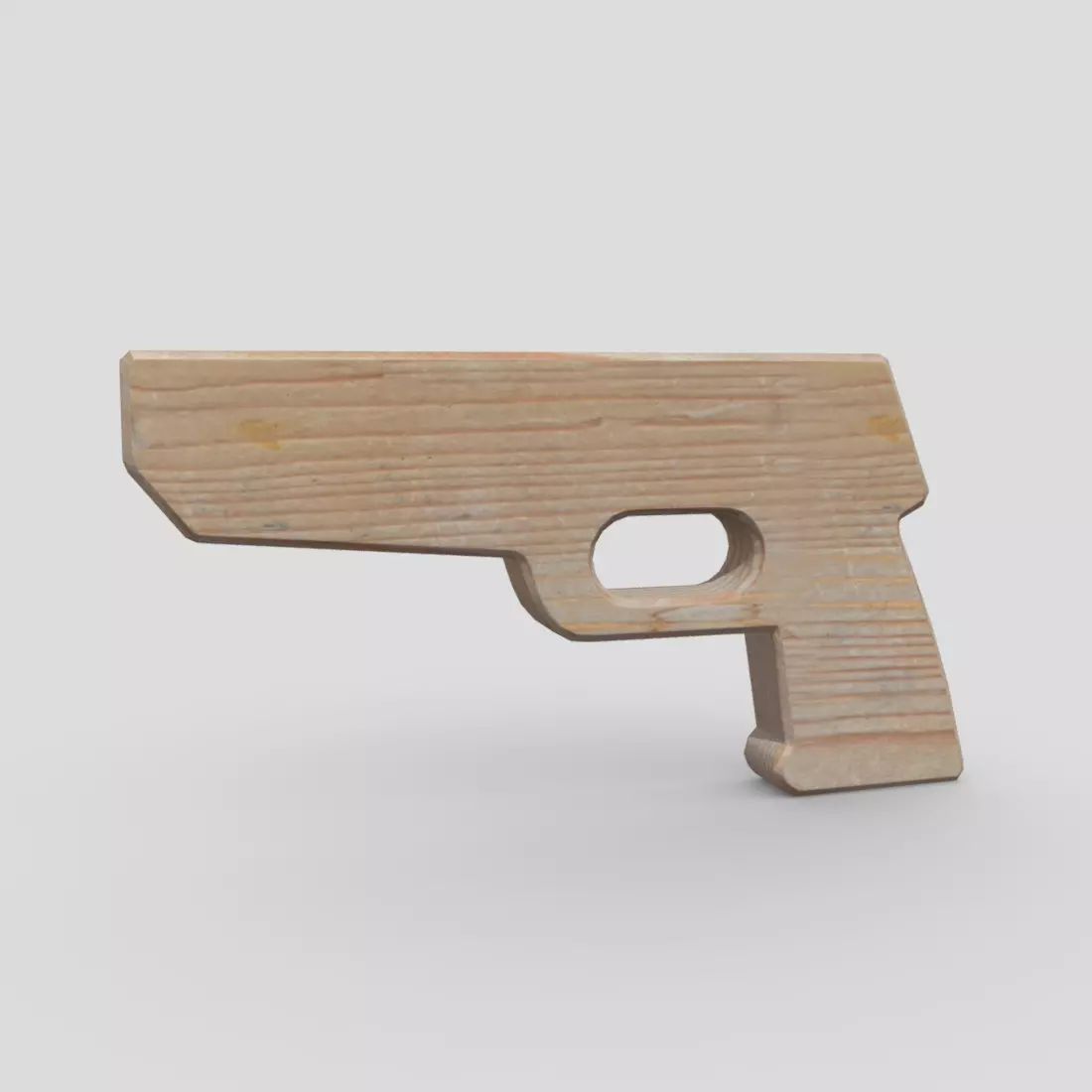 Wooden Toy Gun Free low-poly 3D model_0