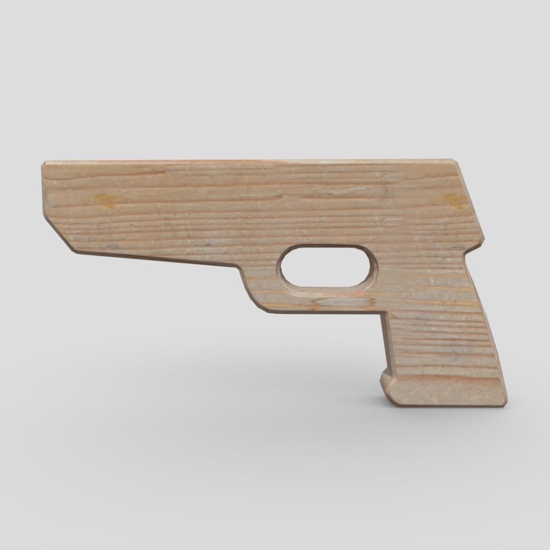 Wooden Toy Gun Free low-poly 3D model_3