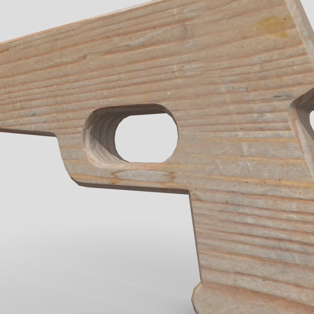 Wooden Toy Gun Free low-poly 3D model_13