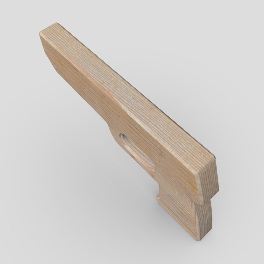 Wooden Toy Gun Free low-poly 3D model_7