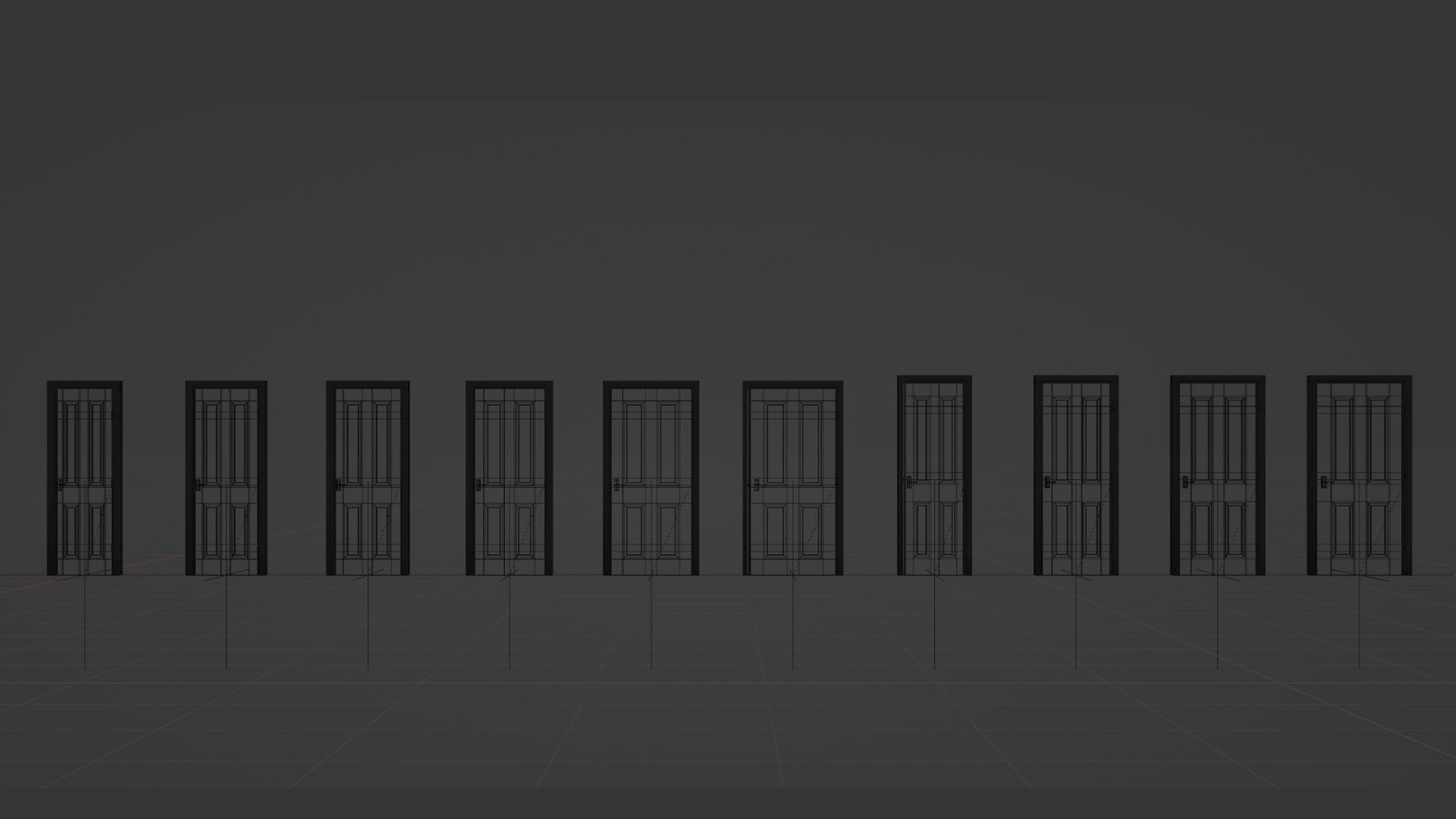 Canterbury Interior Door Set Low-poly 3D model_14
