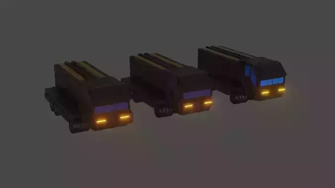 Sci-Fi Truck Free low-poly 3D model