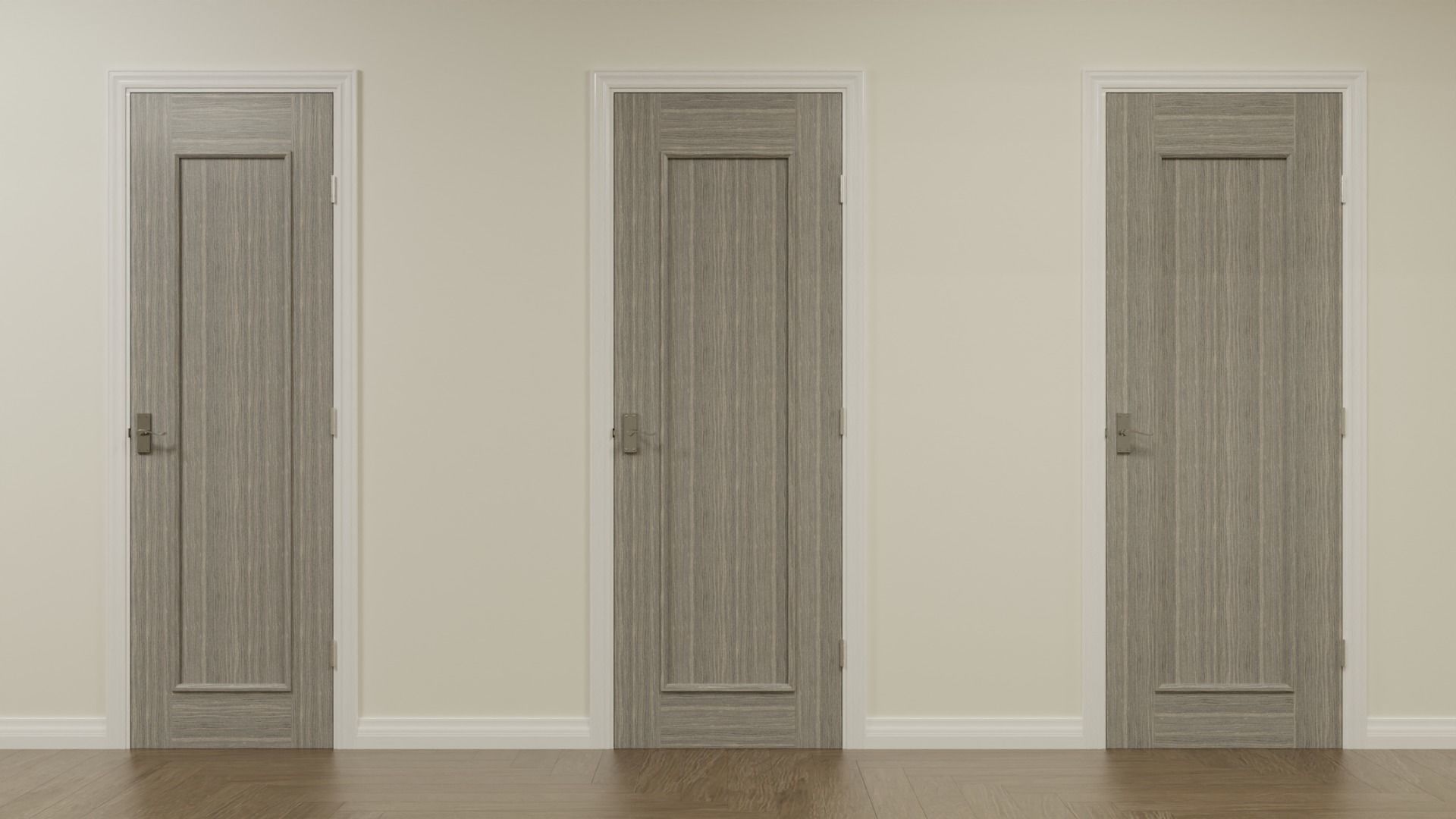 Shaker Interior Door Set Low-poly 3D model_11