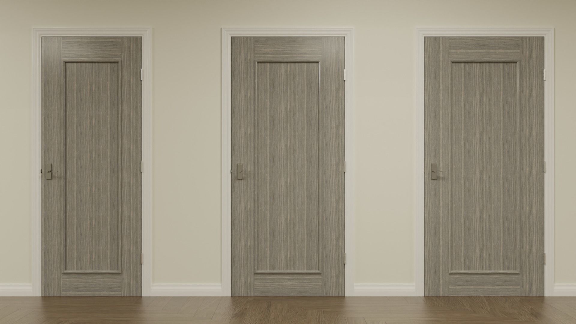 Shaker Interior Door Set Low-poly 3D model_12