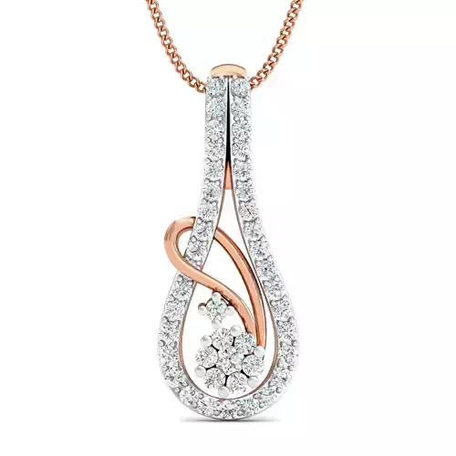 Women Pendant Earrings set 3dm render details