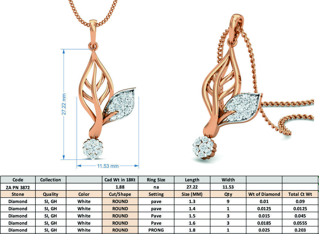 Women Pendant Earrings set 3dm render details 3D print model_11