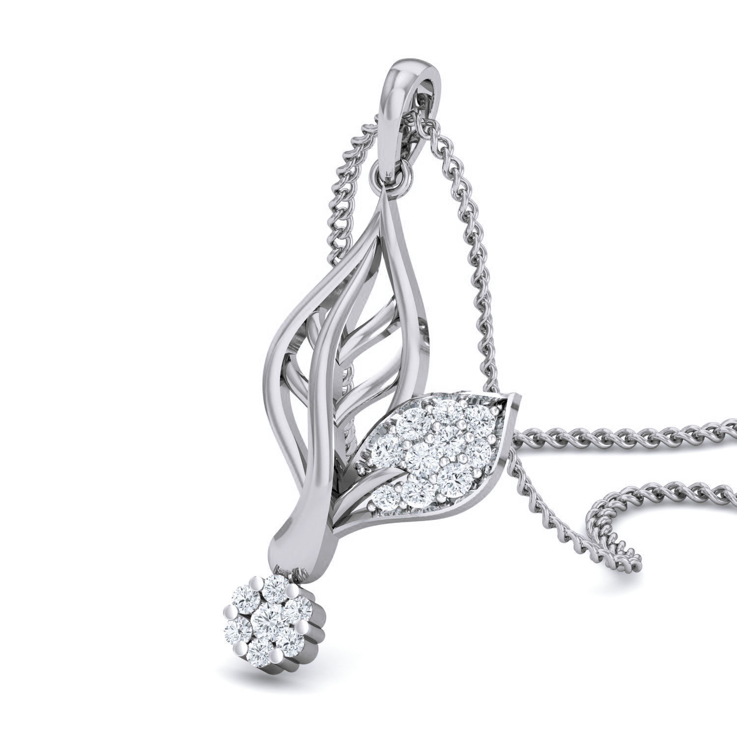 Women Pendant Earrings set 3dm render details 3D print model_8