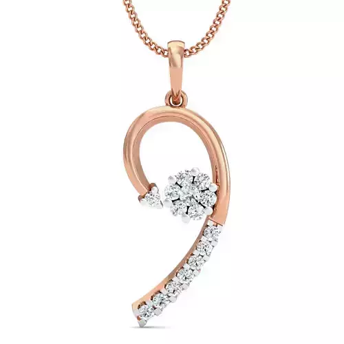 Women Pendant Earrings set 3dm render details