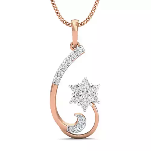 Women Pendant Earrings set 3dm render details