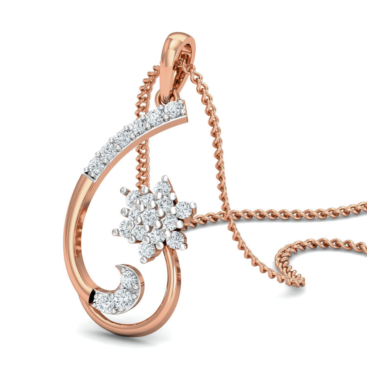 Women Pendant Earrings set 3dm render details 3D print model_8