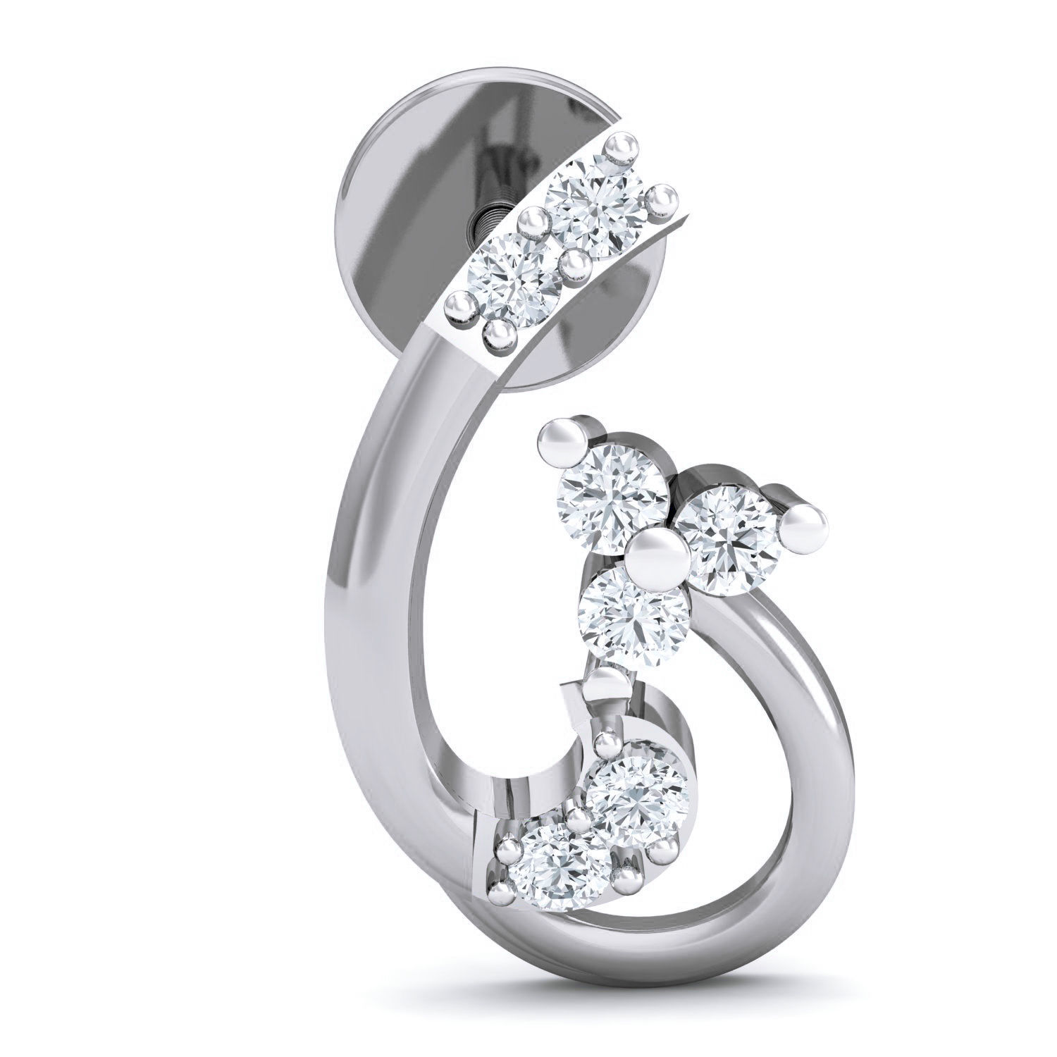 Women Pendant Earrings set 3dm render details 3D print model_17