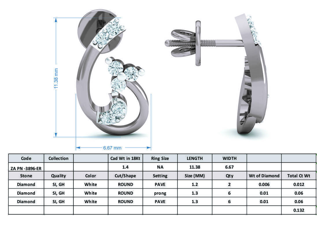 Women Pendant Earrings set 3dm render details 3D print model_23
