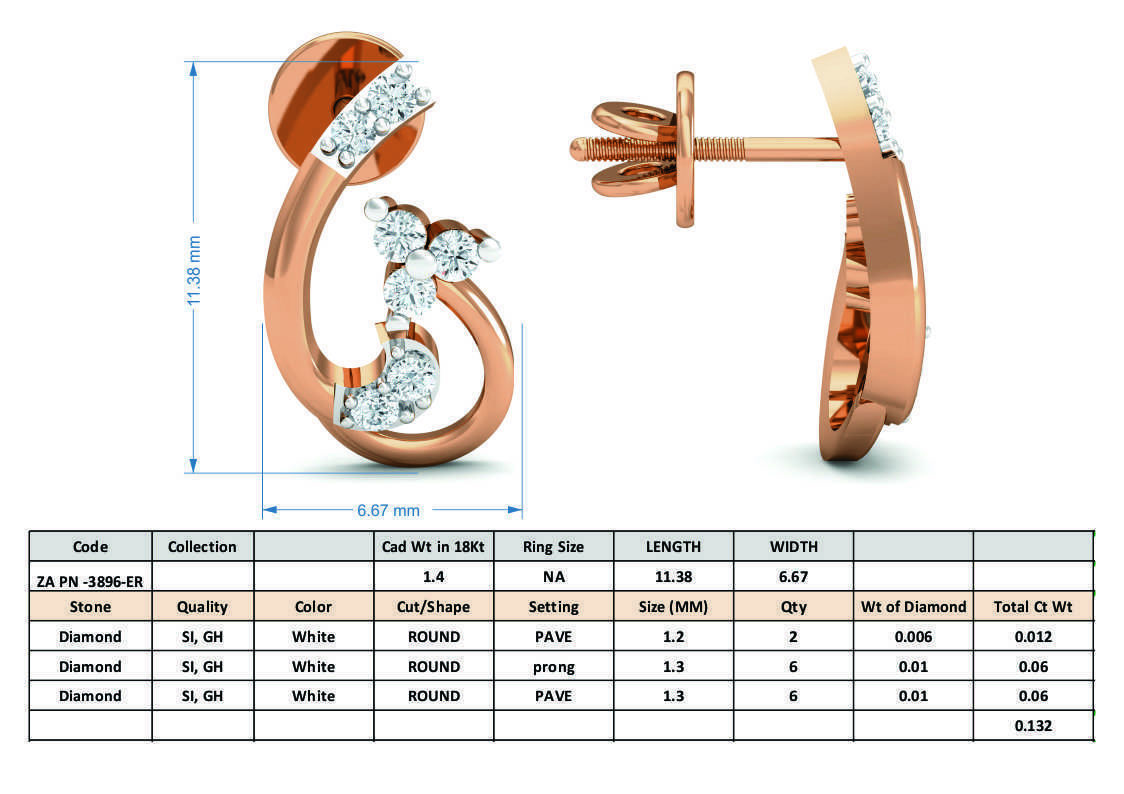 Women Pendant Earrings set 3dm render details 3D print model_21
